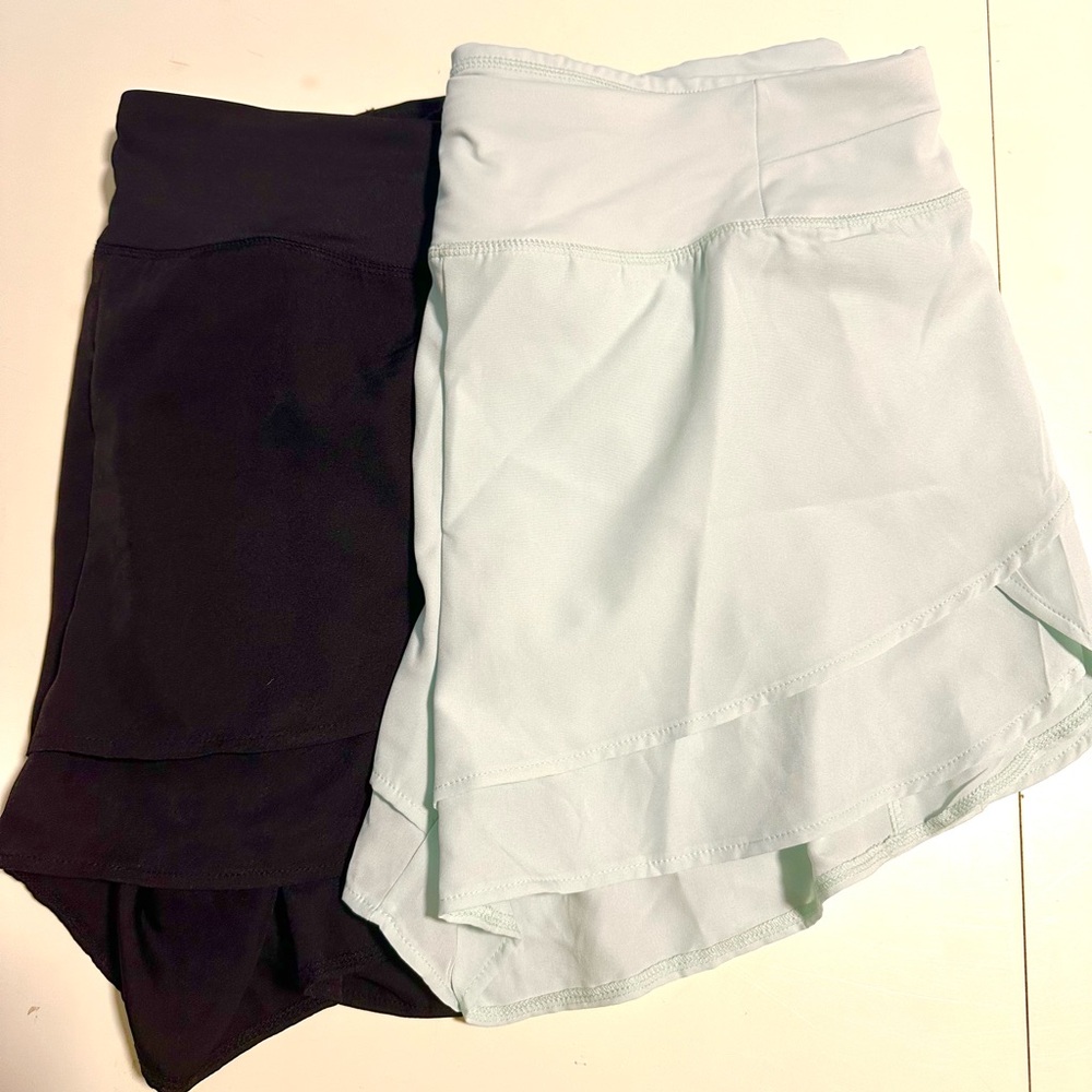 Simply Southern Tech Shorts 2 pair Light Blue & Black XL